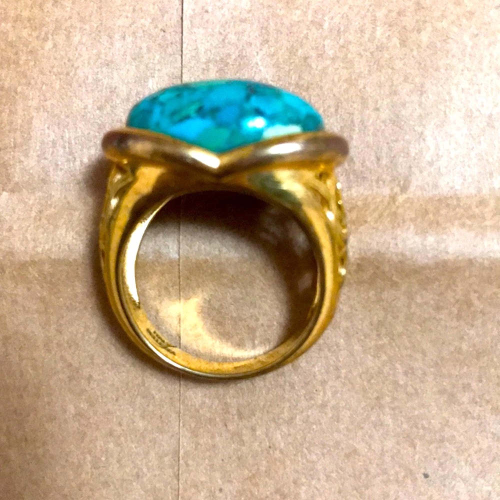 Italy Bellezza Turquoise Gold plated Ring
